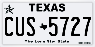 TX license plate CUS5727