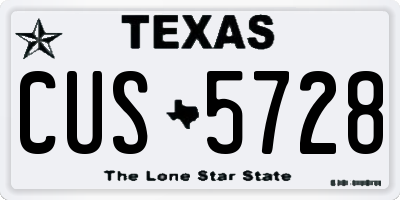 TX license plate CUS5728