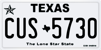TX license plate CUS5730
