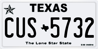 TX license plate CUS5732