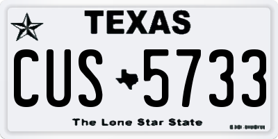 TX license plate CUS5733