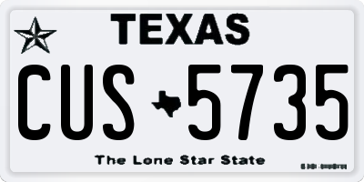 TX license plate CUS5735