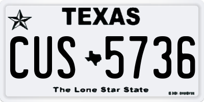 TX license plate CUS5736
