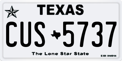 TX license plate CUS5737