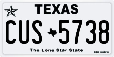TX license plate CUS5738