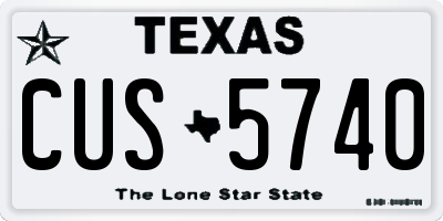 TX license plate CUS5740