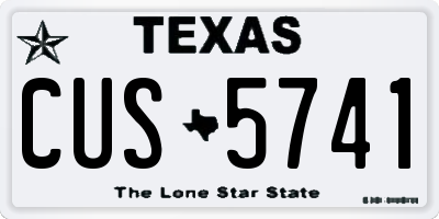 TX license plate CUS5741