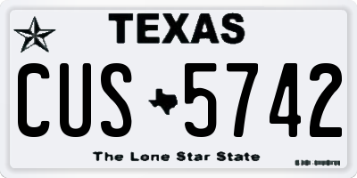 TX license plate CUS5742