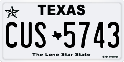TX license plate CUS5743