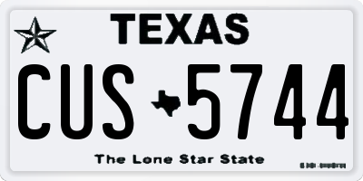 TX license plate CUS5744