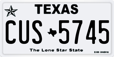 TX license plate CUS5745