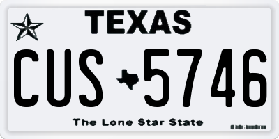 TX license plate CUS5746