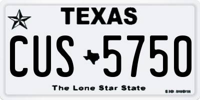 TX license plate CUS5750