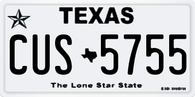 TX license plate CUS5755