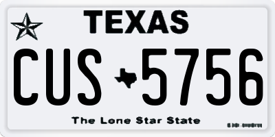 TX license plate CUS5756