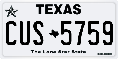 TX license plate CUS5759