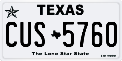 TX license plate CUS5760