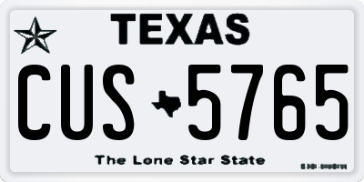 TX license plate CUS5765
