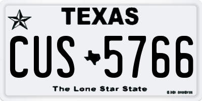 TX license plate CUS5766