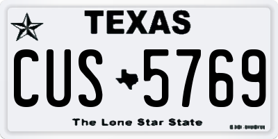 TX license plate CUS5769