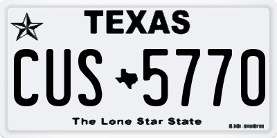 TX license plate CUS5770