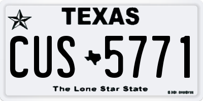 TX license plate CUS5771
