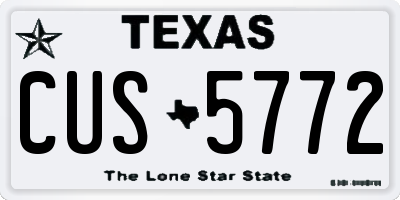 TX license plate CUS5772