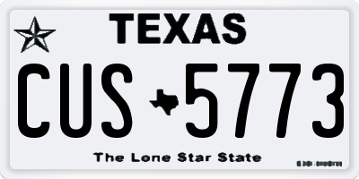 TX license plate CUS5773