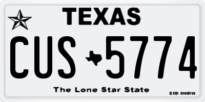 TX license plate CUS5774