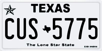 TX license plate CUS5775