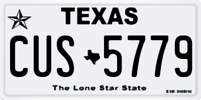 TX license plate CUS5779