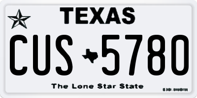 TX license plate CUS5780