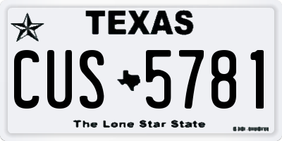 TX license plate CUS5781