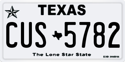 TX license plate CUS5782