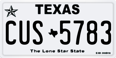 TX license plate CUS5783