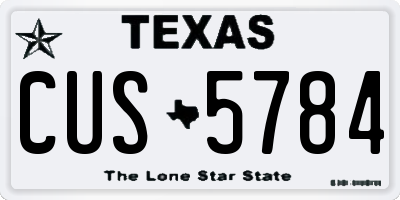 TX license plate CUS5784