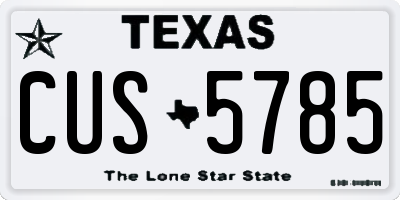 TX license plate CUS5785