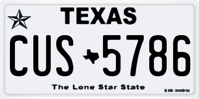 TX license plate CUS5786