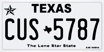 TX license plate CUS5787