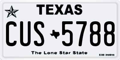 TX license plate CUS5788