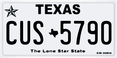 TX license plate CUS5790