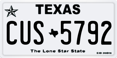 TX license plate CUS5792