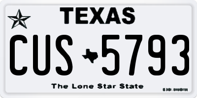 TX license plate CUS5793