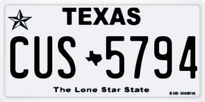 TX license plate CUS5794