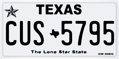 TX license plate CUS5795