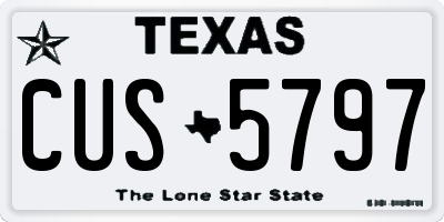 TX license plate CUS5797
