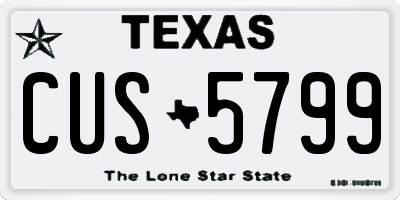 TX license plate CUS5799