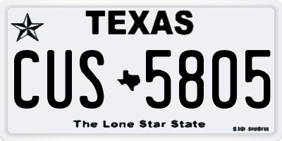 TX license plate CUS5805