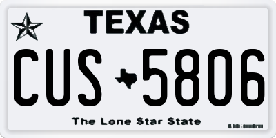 TX license plate CUS5806