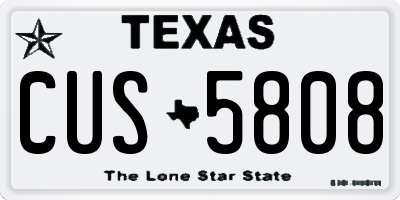TX license plate CUS5808